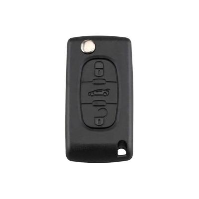 China Aftermarket Vehicle Key ForCitroen 3 Button Trunk Remote Master Button(folding blade) 433 ASK MHz,Battery on the cover for sale