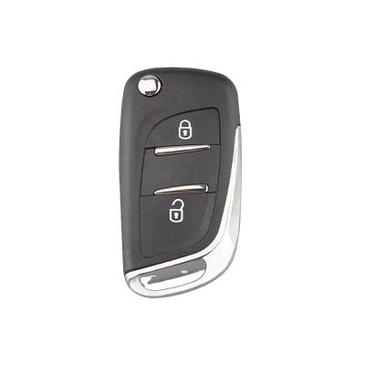 China Aftermarket Vehicle Key Modified ForPeugeot 2 Buttons With Battery Holder Shell Key(blade with groove) for sale