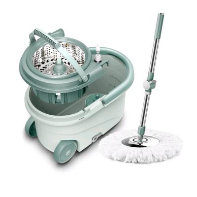 中国 Easy Removable 360 Bucket Magic Spinning Mop Dual Drive Microfiber Home Cleaning Mop 販売のため