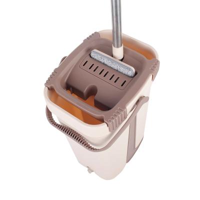 中国 Floor Cleaner Hand Free Aluminum Handle Microfibre Fabric Mop and Plastic Bucket Set for Home Use 販売のため