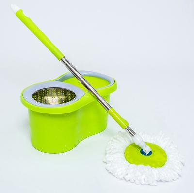 China Easy Assemle Round Wet Mop Hand Free 360 Rotary Bucket Magic Microfiber Fabric Mop en venta