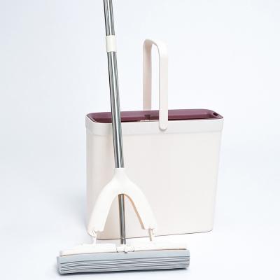 China Home Use Floor Cleaning Mop Wholesale Dry and Wet Squeeze ABS Magic Mop Plastic Bucket en venta