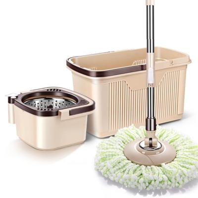 China 360 Degree Classic Microfiber Mop Set With Stainless Bucket Floor Cleaning Mop And Bucket Set en venta