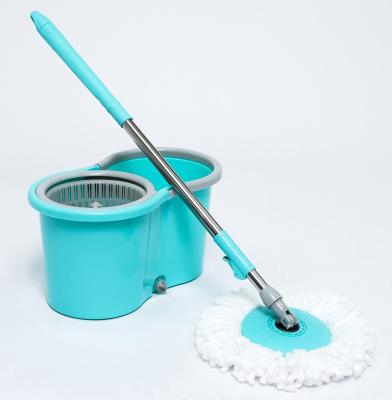 China Easy Use Home Floor Cleaning Squeeze Rotating Mop Spin Plastic Bucket Wet and Dry Microfiber Mop for sale