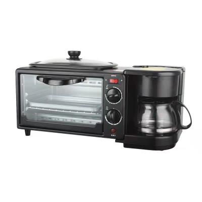 中国 home multi-function three-in-one breakfast machine coffee oven toaster commercial mini electric oven omelette gift 販売のため