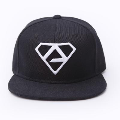 China JOINT Custom Brand Hip Hop Hat Black Snapback Hat 3d Embroidery for sale