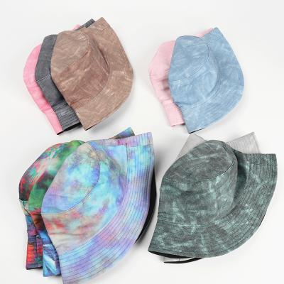 China COMMON Street Wear Sun Hat Tie Dye Bucket Hat For Younger Bucket Hat Wide Brim Hat for sale