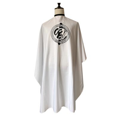 China Custom Logo Waterproof White Barber Cape Barber Cape Hairdresser Custom Most Popular Hair Cutting Cape for sale