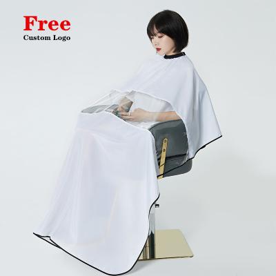 China Free Custom Logo Hair Salon Barber Cape Waterproof Hair Cutting Cape With Window See Through PVC Barber Cape Salon Cape for sale