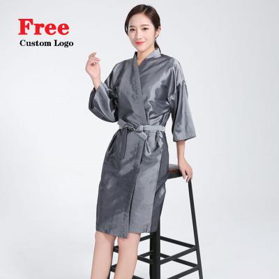 China Wholesale Salon Dark Dray Barber Kimono Cape Waterproof Factory Cutting Hair Hairdressing Gowns Robe for sale