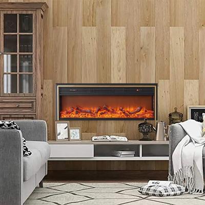 China Contemporary Home Electric Fireplace Wall Mounted Indoor Built In 3D Fire Place Heater Light Wall Recessed Power Decor Led Flame for sale