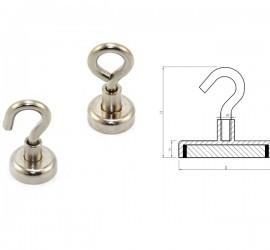 China Permanent NdFeB Galvanized Hook, Magnetic Pot Magnet Strong Holding Force for sale