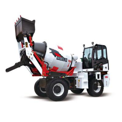 China 2CBM Mobile Concrete Mixing Truck With 0.5m3 Self Loading for sale