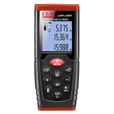 China CEM LDM-100H Outdoor Distance Meter Laser Tape Measure with LCD Backlight Distance, Area and Volume 330ft 100m LDM-100H for sale