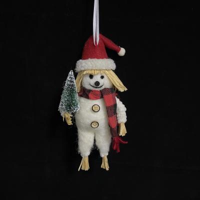 China Festival Home Decoration Wholesale Christmas Decoration 20cm Elf Wool Felt Christmas Snowman Ornament For Christmas Tree Decoration for sale