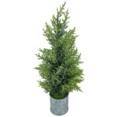 China Hot Selling Home Christmas Decoration 7.5x7.5x18.5 inches Artificial Potted Plants for sale