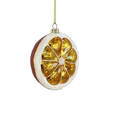 China Custom Christmas Ornament 10cm Shape Christmas Ornament 10cm Glass Tree Glass Orange Decoration Christamas Tree Decoration for sale