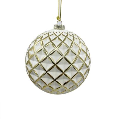 China Festival Home Decoration Accept OEM Colorful Wash White Plastic Ball Bauble Christmas Ornament 10cm Christmas Decoration for sale