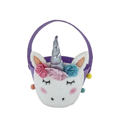 China Factory wholesale Easter festival decoration kids felt cute Bunny Unicorn Chicken Basket for Easter basket decoration for sale