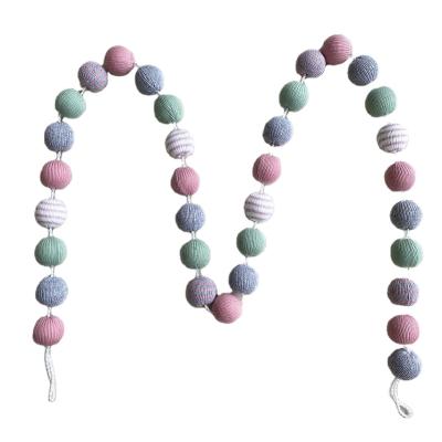 China Holiday Decorations Party Decoration Colorful Foam Felt Balls Banner Garland For Easter Party Wall Hanging Decoration for sale