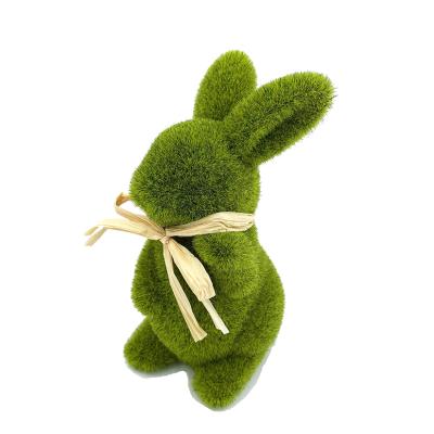 China High Quality Easter Party Bunny Decoration Easter Grass Flocking Moss Rabbit Bunny for Easter Decoration for sale