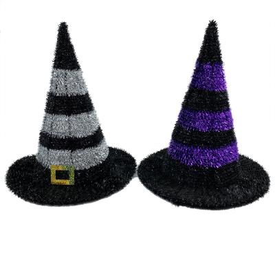 China Tinsel Halloween Party Costume Party Hat Supplier 33cm Tinsel Halloween Hat Customized Color Halloween for Halloween Decoration for sale