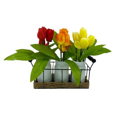 China Factory Supply Contemporary 17 Artificial Tulips Wedding Artificial Flowers Decoration for sale