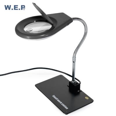 China Machinery Repair Shops LED Magnifying Lamp 628A Magnifying Lamp Accompany With Small Iron Plate Illumination for sale