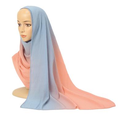 China zhenshiman Simple Dyed Women's Muslim Scarf Chiffon Scarf Gradient Ramp for sale