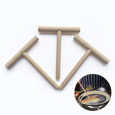 China Wooden Pancake Wood Tool Wooden T Type Sticks For Pancake Batter for sale