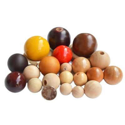 China Hot Sale High Quality Natural Wood Bead Wooden Ball With Hole for sale