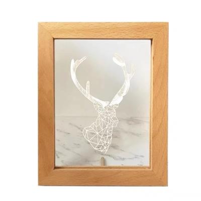 China Modern Wooden Photo Frame 3D Night Light LED Photo Frame Glow-in-the-Dark for sale