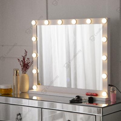 China Free Shipping Lighted Makeup Mirror Hollywood Style LED Vanity Mirrors For Dressing Table for sale