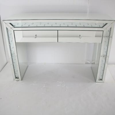 China New Nordic luxury mirrored vanity table furniture bedroom style design sparkle mirrored dressing table for sale