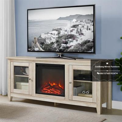 China Professional Modern Wooden Living Room TV Unit Furniture Fireplace TV Stand Cabinet for sale