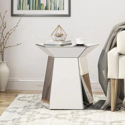 China Modern European Mirrored Furniture Coolbang Crushed Diamond Mirrored Side Table for sale