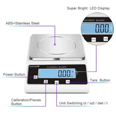 China 0.1g/0.01g 1000g-15kg Precision Industrial Laboratory Electronic Digital Scale HC313 for sale