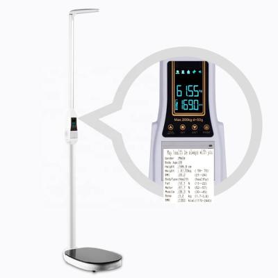 China ABS+Stainless Steel RS232 BMI Body Analysis Machine Ultrasonic Digital Medical Body Fat Height Weight Scales for sale