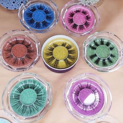 China 25MM Long Best Selling Natural False Mink Eyelash Manufacturer False Mink Segmented Eyelash Wholesale Natural for sale