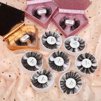 China Long Natural Wholesale Private Label Mink Lashes Real Mink Fur Natural 100% 25mm Mink Eyelashes Wholesale for sale