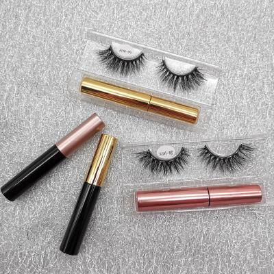 China Fashion Private Label Eyelash Magnetic Magnetic Mink Eyelashes With Eyeliner for sale