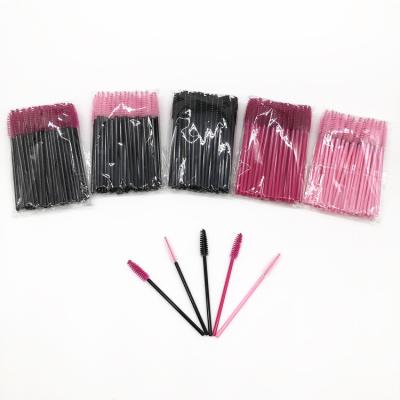 China Plastic Wholesale Rose Plastic Wand Applicator Eyelash Mascara Disposable Eyelash Brush Extension for sale