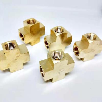 China Hose Connection Lead Free Four Way Brass Cross Mount with Female Threaded Branches Also Rated for 1/4npt for sale