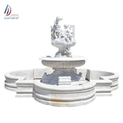 China Handsome Western Marble Boy Angel Water Fountains Outdoor Prices for sale