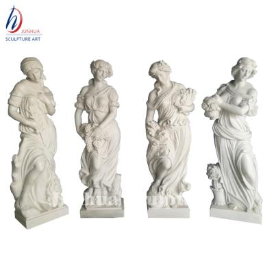 China High Quality Durable And Artistic Sculpture Four Seasons Goddess Polished Shiny White Marble Statues for sale