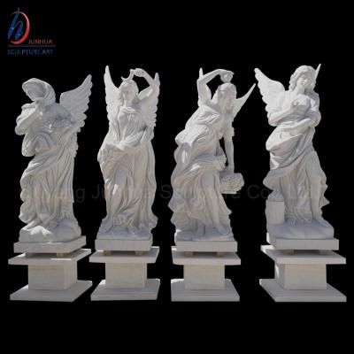 China Westem Life Size Set of Four Seasons White Marble Garden Statues for sale