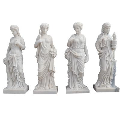 China Durable And Artistic Life Size Hand Carved And Polished White Western Style Statues Marble for sale