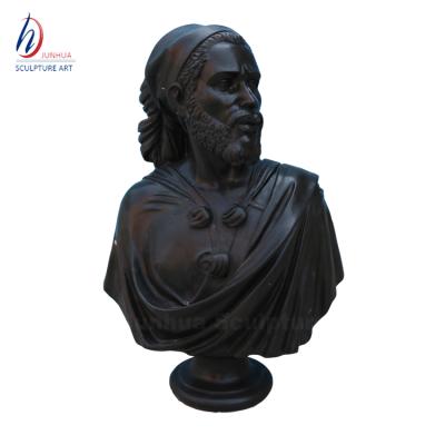 China Modern Physical Black Marble Stone Black Ethnic People Bust Statue For Sale for sale