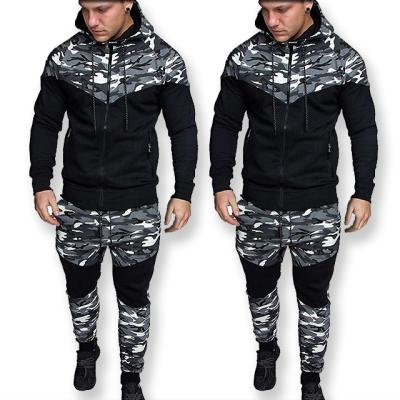 China Anti-wrinkle ZN 2021 spring fall washed hoodies with jogers set camouflage fitness casual men's hoodies for sale