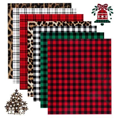 China Garment 7 Piece Christmas Heat Transfer Vinyl, HTV Vinyl Grid HTV Iron On for DIY Handmade Clothing Shirts (12 x 10 inches) for sale